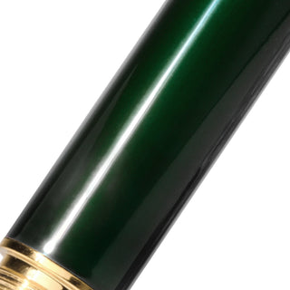 The Bijou Fountain Pen - Emerald Gardens | Ferris Wheel Press with glossy emerald lacquer and gold trim close-up