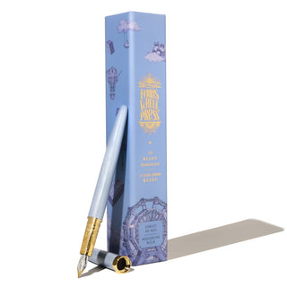 The Bijou Fountain Pen - Forget Me Not | Ferris Wheel Press with blue lacquer and gold-plated nib detail