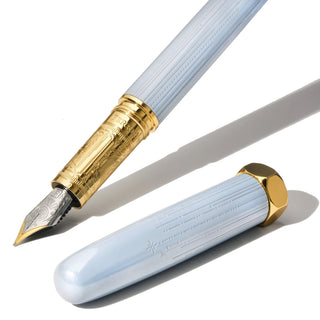 The Bijou Fountain Pen - Forget Me Not | Ferris Wheel Press in blue with gold engraved nib and cap detail