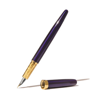 The Bijou Fountain Pen - Moonbeam Meadows | Ferris Wheel Press with purple lacquer and gold grip details