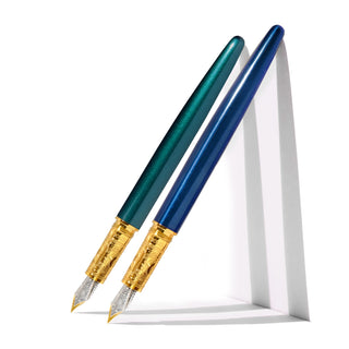 The Bijou Fountain Pen - Luna Celeste | Ferris Wheel Press with brass grip and sapphire lacquer finish