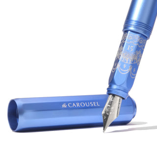 2025 Limited Edition Aluminum Carousel Fountain Pen - Blue Revelry with silver nib by Ferris Wheel Press