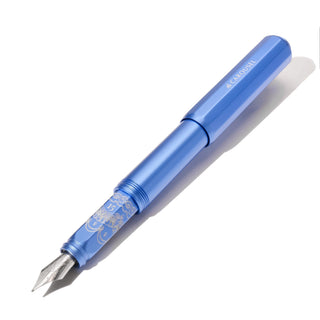 2025 Limited Edition Aluminum Carousel Fountain Pen Blue Revelry with finely engraved steel nib by Ferris Wheel Press