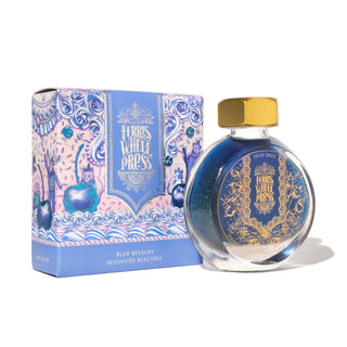 2025 Limited Edition Blue Revelry 38ml Ink by Ferris Wheel Press with ornate gold label and decorative box