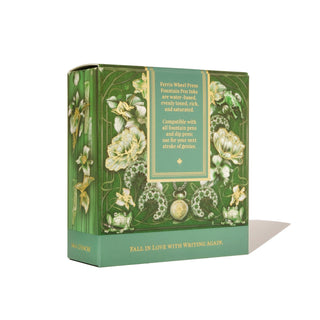 Book of Botany | 38ml Ink | Ferris Wheel Press green floral design packaging with gold accents and text