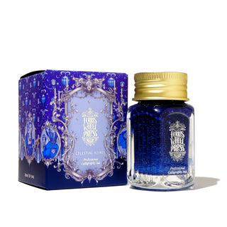 28ml Calligraphy Ink - Celestial Soiree | Ferris Wheel Press in deep blue with gold cap and ornate box