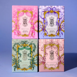 28ml Calligraphy Ink - Sage Advice | Ferris Wheel Press green ornate box with decorative gold frame