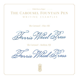 Limited Edition | Plaited Gold Tress Fountain Pen | Ferris Wheel Press elegant blue calligraphy samples