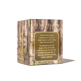 Curious Woods Fountain Pen Inks - 85ml Bottled | Ferris Wheel Press box with forest pattern and gold text