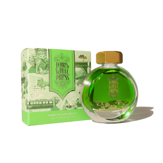 Down the Don Valley | 38ml Ink | Ferris Wheel Press vibrant green ink bottle with decorative gold cap and detailed box packaging