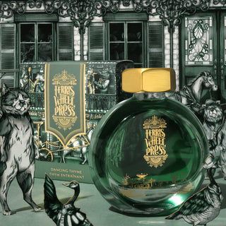 Dancing Thyme | 38ml Ink | Ferris Wheel Press round green bottle with gold cap and detailed packaging