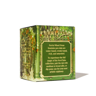 Emerald Gardens Fountain Pen Inks 20ml Bottled by Ferris Wheel Press with decorative green packaging box