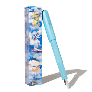 The Carousel Fountain Pen - Feathered Flight | Ferris Wheel Press in light blue with silver nib and decorative box