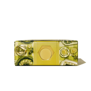 Festival Grove | 38ml Ink | Ferris Wheel Press showing decorative yellow box from side angle with botanical designs