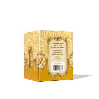 28ml Calligraphy Ink - Golden Gala | Ferris Wheel Press box packaging with vintage floral design