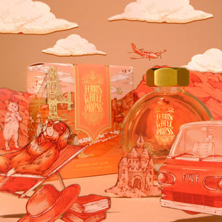 Golden Gate Glow | 38ml Ink | Ferris Wheel Press with orange bottle and detailed illustrated box design
