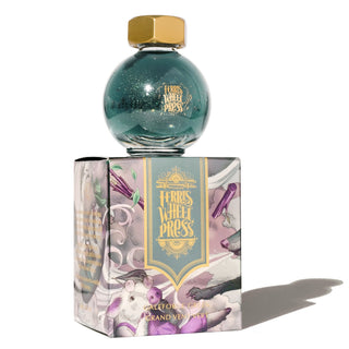 Galeforce Green Fountain Pen Inks - 20ml Bottled with round glass bottle and decorative packaging by Ferris Wheel Press