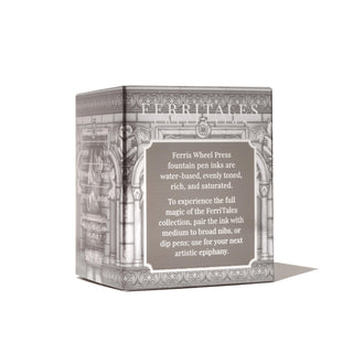 Granite Guardians | 20ml Ink | Ferris Wheel Press packaging with intricate grayscale architectural design and text panel