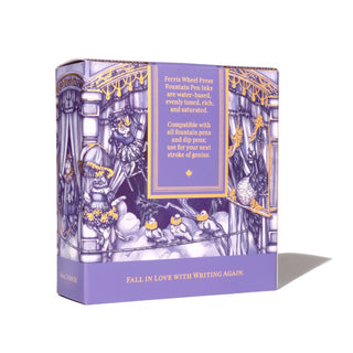 Harlequin Dream | 38ml Ink | Ferris Wheel Press box with intricate purple and gold theater illustration