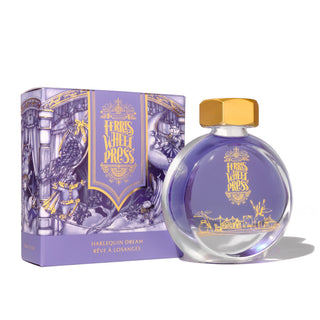 Harlequin Dream | 38ml Ink | Ferris Wheel Press in round clear bottle with gold cap and purple packaging
