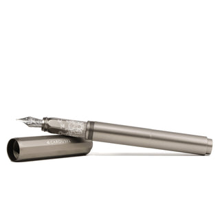 Aluminum Carousel Fountain Pen- Highland Smoke | Ferris Wheel Press with etched nib and threaded cap design