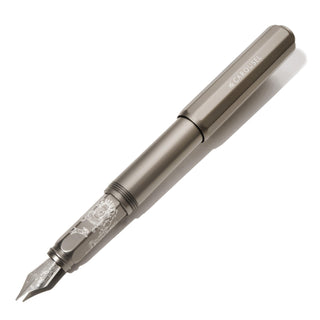 Aluminum Carousel Fountain Pen- Highland Smoke with engraved steel nib by Ferris Wheel Press