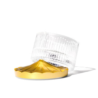 The Carousel Inkwell™ - Modern Antiques Polished Edition by Ferris Wheel Press with gold ridged lid and clear glass base