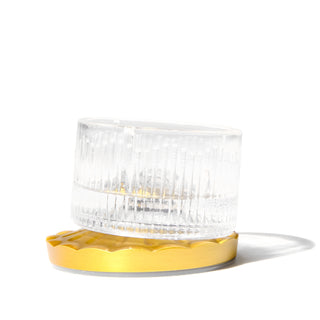 The Carousel Inkwell™ - Modern Antiques Polished Edition glass ink pot with gold metal base by Ferris Wheel Press