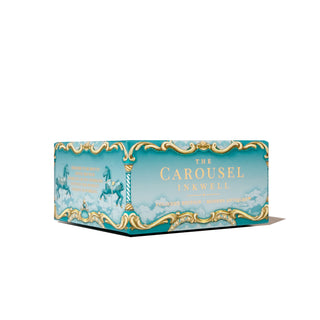 The Carousel Inkwell™ - Modern Antiques Polished Edition box by Ferris Wheel Press in teal with gold detailing