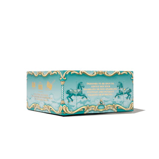 The Carousel Inkwell™ - Modern Antiques Polished Edition box showing teal design with gold carousel horses by Ferris Wheel Press