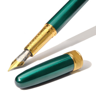 The Joule Fountain Pen - Engravers Teal | Ferris Wheel Press with gold accents and fine nib detail