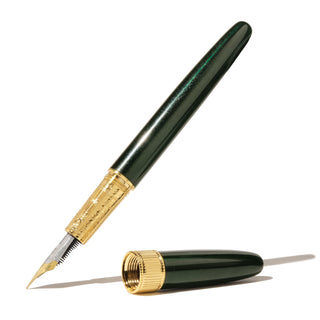 The Joule Fountain Pen - Miss Cora Lynn | Ferris Wheel Press with dark green lacquer and engraved gold grip