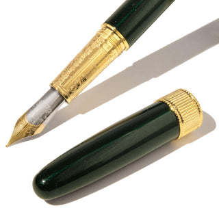 The Joule Fountain Pen - Miss Cora Lynn | Ferris Wheel Press with sapphire lacquer and gold details close-up