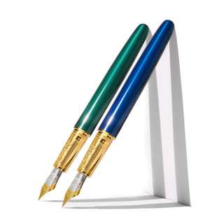 The Joule Fountain Pen - Engravers Teal | Ferris Wheel Press with gold engraved nibs and glossy finish