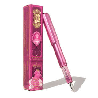 Honorary Edition 2024 Aluminum Carousel Fountain Pen in metallic pink with detailed grip by Ferris Wheel Press