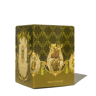 28ml Calligraphy Ink - Juniper Moss | Ferris Wheel Press decorative green packaging with intricate animal illustrations