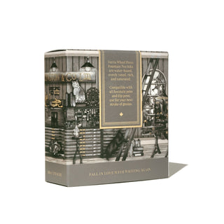 Leadcast Letters 38ml Ink by Ferris Wheel Press with vintage-styled, detailed packaging illustration