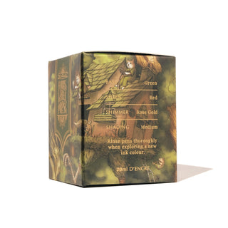 Lost in the Leaves | 20ml Ink | Ferris Wheel Press box with detailed ink color explanations and artistic forest design