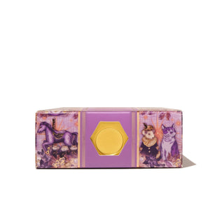 Mulberry Majesty | 38ml Ink | Ferris Wheel Press box featuring purple carousel horse and cat illustrations