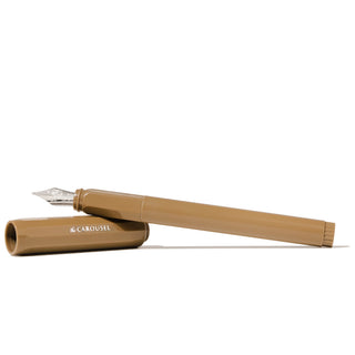 The Carousel Fountain Pen - Oinking Embers | Ferris Wheel Press in warm brown with silver nib details