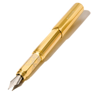 Limited Edition | Plaited Gold Tress Fountain Pen | Ferris Wheel Press with gold hexagonal body and steel nib