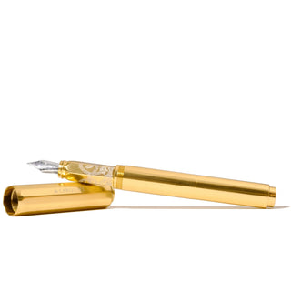 Limited Edition | Plaited Gold Tress Fountain Pen | Ferris Wheel Press with engraved nib and threaded cap