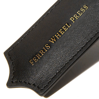 2025 Limited Edition | The Joule Fountain Pen - Blue Revelry | Ferris Wheel Press black leather pen sleeve detail