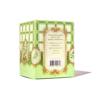 28ml Calligraphy Ink - Perm Pistachio box showing detailed vintage-style label by Ferris Wheel Press