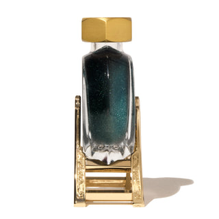 38ml Ink Carriage - Gold Polished Edition | Ferris Wheel Press with a shimmering ink bottle in detailed gold holder