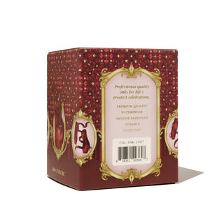 28ml Calligraphy Ink - Port Pirouette | Ferris Wheel Press packaging with ornate red and gold design details