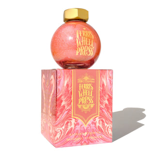 Radiant Rosewing Fountain Pen Inks - 85ml Bottled by Ferris Wheel Press with pink marbled packaging and gold cap
