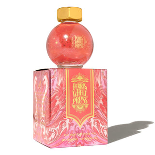 Radiant Rosewing Fountain Pen Inks - 20ml Bottled with marbled pink box and gold cap by Ferris Wheel Press
