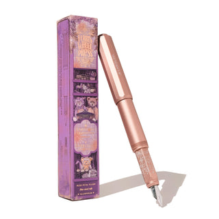Aluminum Carousel Fountain Pen - Rose Petal Plush in metallic rose gold with detailed nib by Ferris Wheel Press