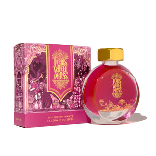 The Sherry Sonata | 38ml Ink | Ferris Wheel Press with round bottle and ornate pink packaging design